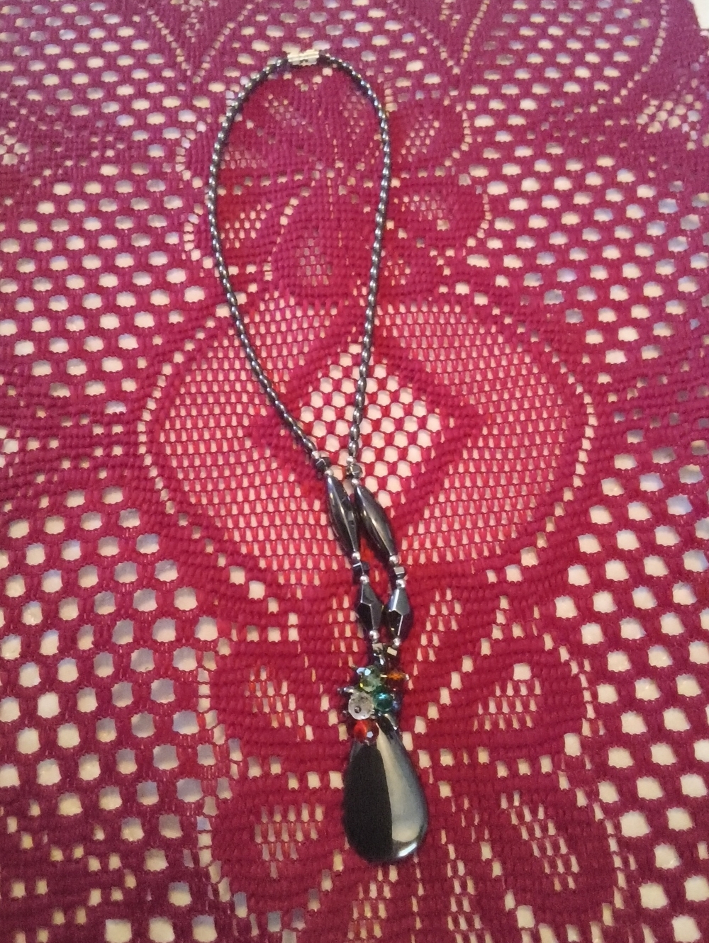 Beautiful Beaded Hematite Necklace - Picture 1 of 4